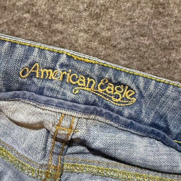 American Eagle Vtg Boyfriend 77 jeans womens 6 Bootcut Y2K light distressed - Picture 10 of 12